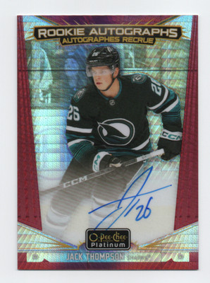 2024-25 O-Pee-Chee Platinum Rookie Red Prism /30 Jack Thompson #R-JT Auto RC