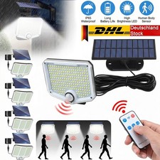 LED Solarleuchte Außen Solarlampe mit Bewegungsmelder 3 Modi Fluter Strahler DE