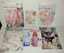 Lot 7 Baby Crochet pattern booklets Layettes Afghans gifts kids cuties