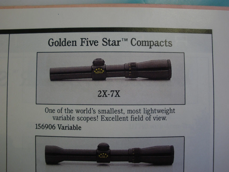 Escopo de rifle REDFIELD 2X-7X Golden Five Star COMPACTO original por volta de 1990 - Imagem 4 de 4