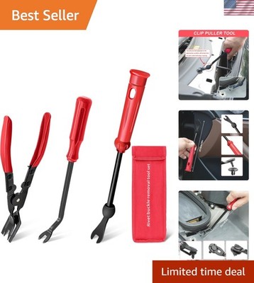 Durable Fastener Remover Kit: 3-Pcs Clip Pliers for Automotive Interior Work