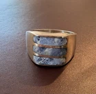 925 Sterling Silver Vintage Mexico Blue Sodalite Ring Size 11.5 Signed TF-83