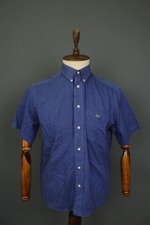 Lacoste Blue 100 Cotton Short Sleeve Chest Pocket Button-Down Shirt Size 41