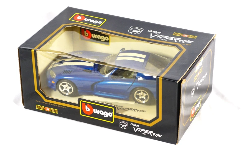 Dodge Viper RT/10 1993 coche diecast azul escala 1:18 serie Diamonds Foto 2 de 4