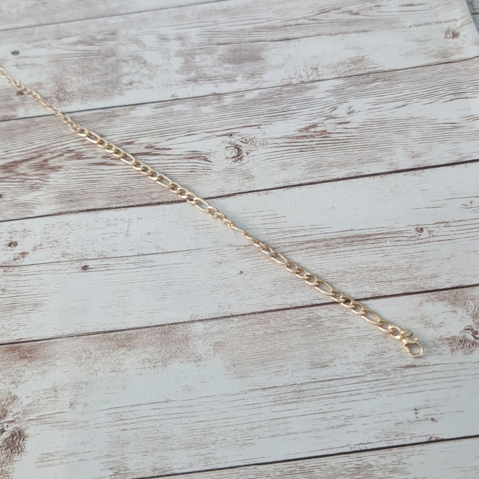 Large Bracelet or Anklet - 8" - 10.5" Gold Tone Link