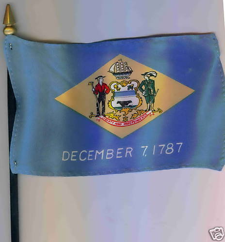 Delaware State 4"x6" Flag on a Pole NEW - Picture 1 of 1