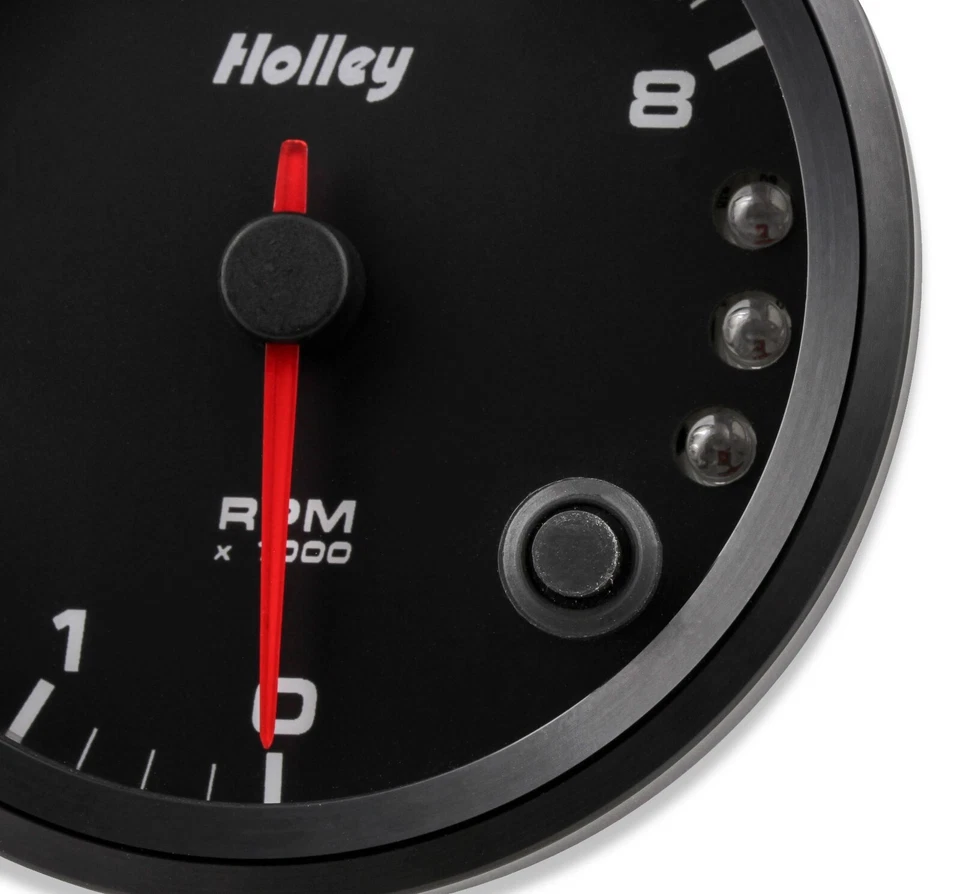 Holley 3-3/8" Analog Style Tachometer 0-8K w/Internal Shift Light w/Holley Logo - Image 2 of 4