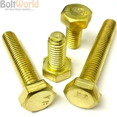 BOLT WORLD M6 / 6mm SOLID BRASS FULLY THREADED SET SCREWS HEXAGON HEX SCREW BOLTS DIN 933