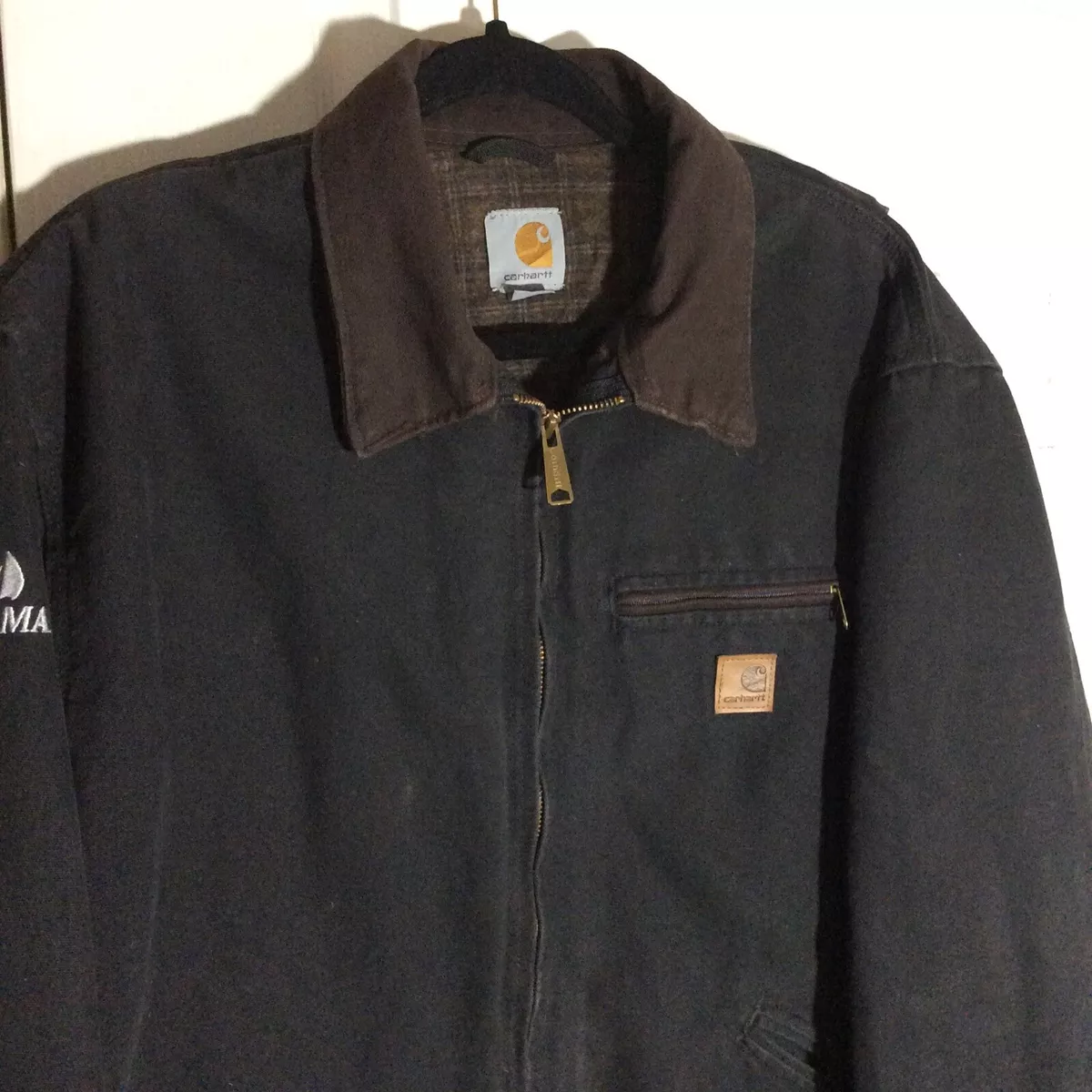 Vintage Carhartt J97 Detroit Blanket Lined Jacket Black Xl Tall W Huhtamaki