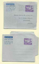 MAURITUS 2 KGVI AIR LETTERS MINT & USED 2/54 TO ENGLAND VG COND KL 0219 H&G FG 1