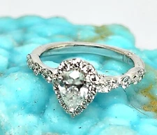 $4600 MONIQUE LHUILLIER BLISS 18K GOLD 7/8 CT DIAMOND ENGAGEMENT RING  SIZE 5.25