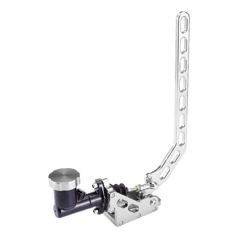 Freno de mano hidráulico de aluminio plateado freno eléctrico carreras palanca de estacionamiento kit de engranajes Foto 2 de 4