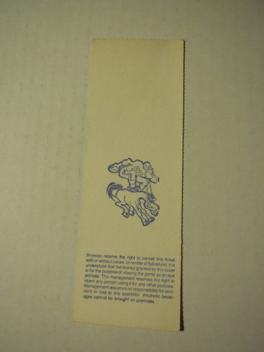 1979 AFC CHAMPIONSHIP Unused Broncos TICKET STUB (Voided - Game never played) - Picture 3 of 3