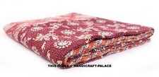 Couverture Vintage Kantha Réversible Fait Main Plaid Literie Ralli