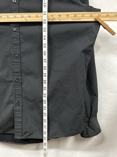 Michael Kors Men’s Button Up Shirt Black Polka Dot Large Long Sleeve - Picture 10 of 13