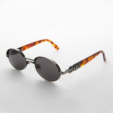 Oval Gunmetal Bad Boy Brand Vintage Sunglasses Gay Lens - Tommy