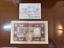 REPUBBLICA SOCIALE LIRE 1000 GRANDE M B.I. 1 8 1944 NC certificata BB+ BB/SPL