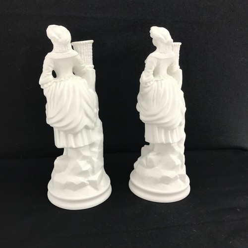 Set of 2 Portmeirion Parian Ware Bisque Candle Sticks The Shepherdress 9 3/4" T - Picture 14 of 21