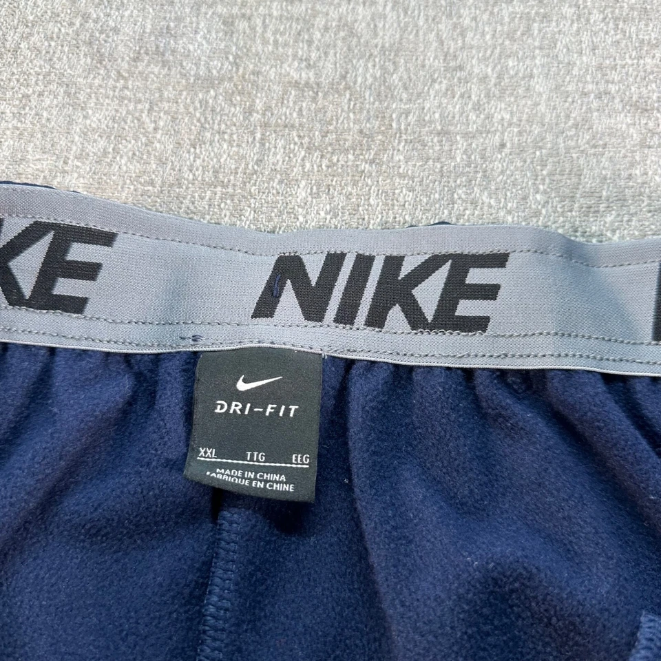 Винтажные мужские тренировочные штаны Nike 2XL синие прямые из корня дерева лакросс свуш флис - Изображение 4 из 4