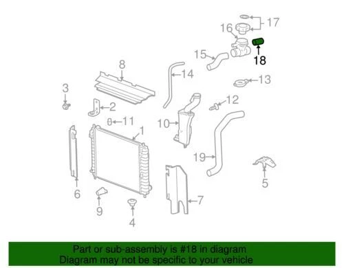 Genuine GM 2006-2011 Chevrolet HHR Panel LT LS Rear Radiator Inlet Hose 15241778 — 第 2/2 张图片