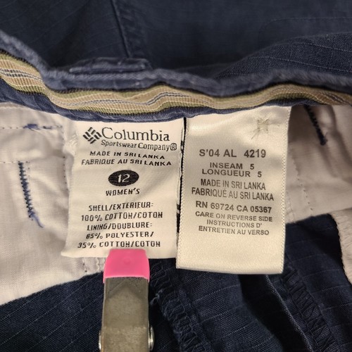 Pantaloncini cargo blu navy vintage Columbia 12 rip stop cotone escursionismo utilità campeggio - Foto 8 di 11