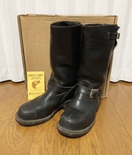 WESCO BOSS PT91 Old Logo Steel Toe Leather Engineer Boots 6E Black