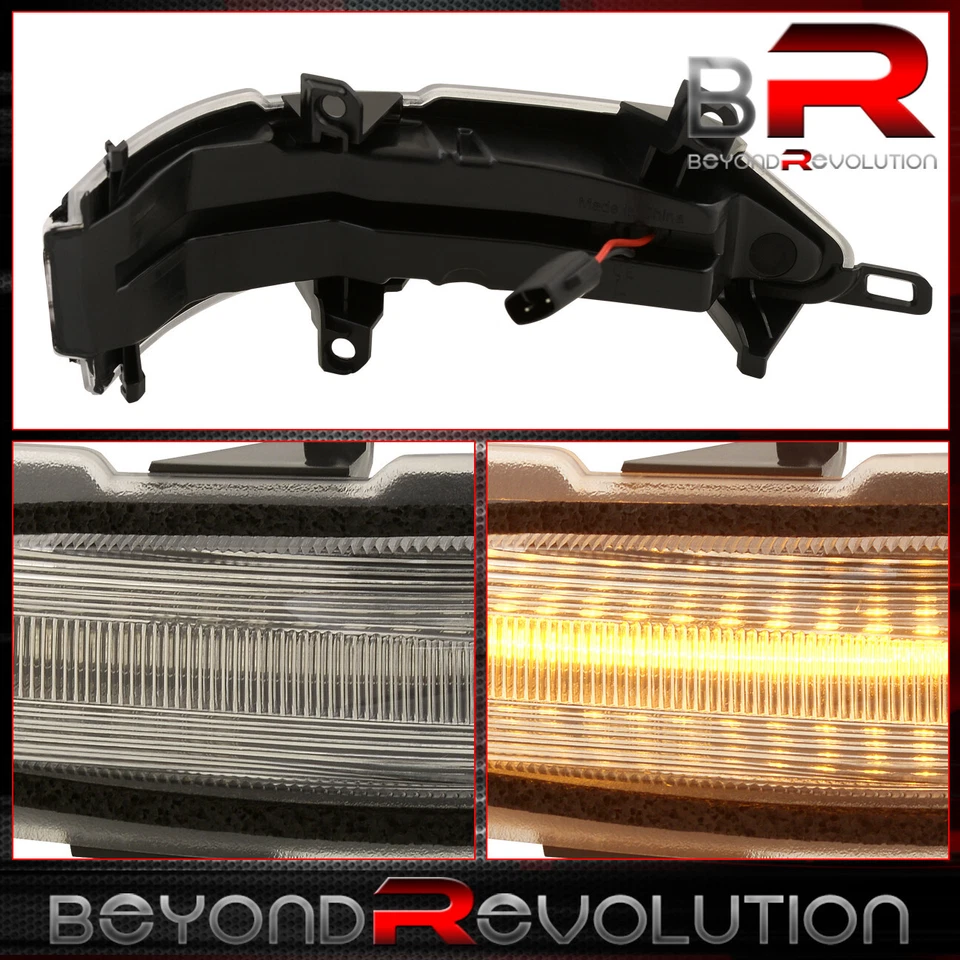 For 2010-2021 GX460 LX570 Sequential LED Side Mirror Turn Signal Lamps Set Clear - Image 3 of 4