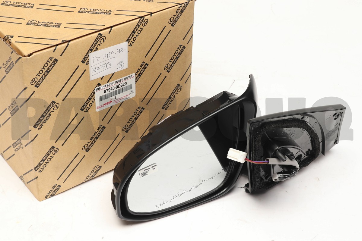 879400D820 Genuine Toyota MIRROR ASSY, OUTER REAR VIEW, LH 87940