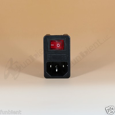 Fused IEC-320 C14 Socket with Power Switch 3-Pin