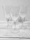 Vintage Anchor Hocking Wine Glass 8oz Cut Crystal Clear Set of 3
