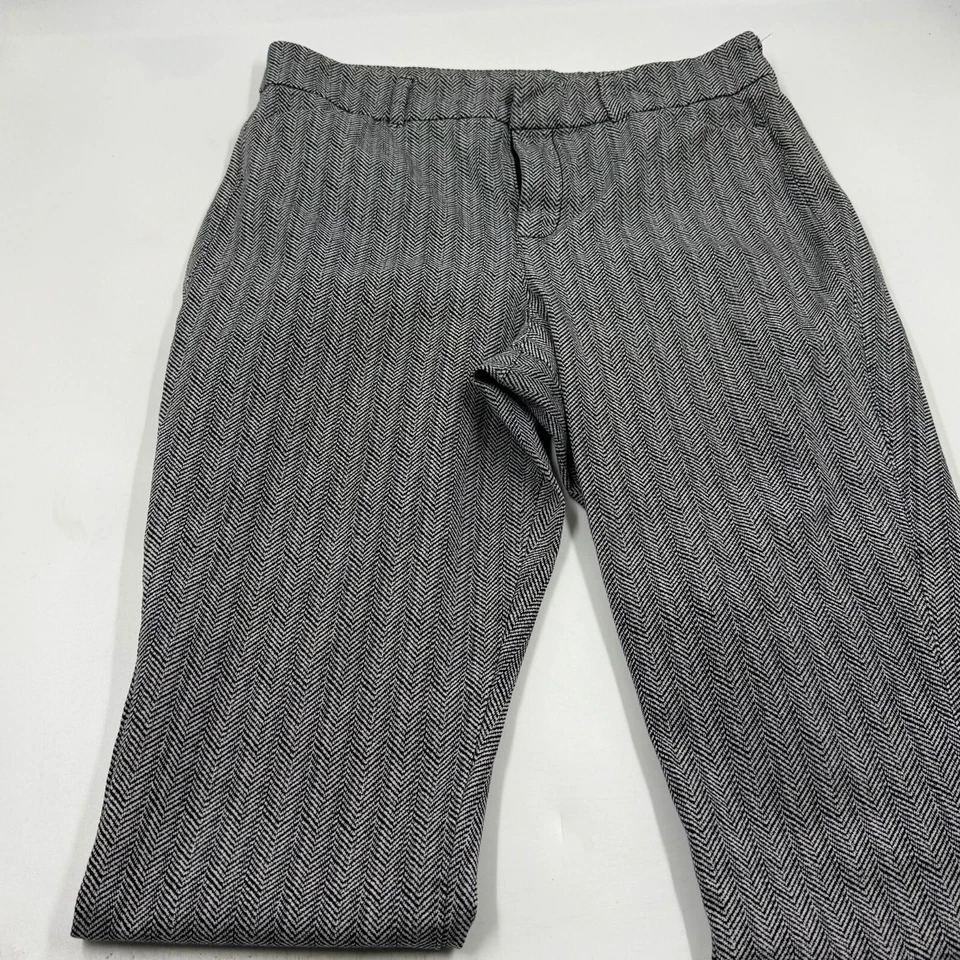 Pantalones Pixie Old Navy para mujer talla 10 negro blanco mezcla de algodón elástico tobillo Foto 2 de 4