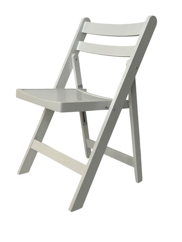 White Wooden Garden Chairs, Summer House Chairs, Folding Wooden Chairs X4 - Picture 4 of 11