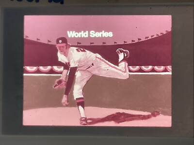 Org 35mm Glass Slide Transparency TV Station World Series Major League Baseball 