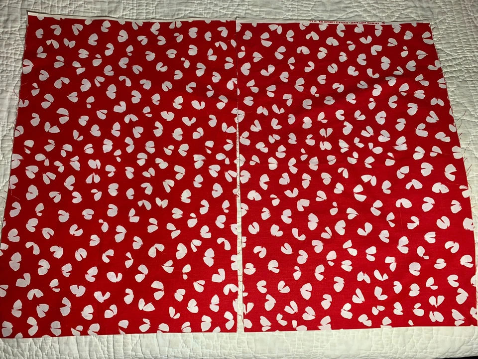 2 15x45 Pcs VIP Cranston Cotton White Petals on Real Red Fabric Schwartz Liebman - Image 2 of 4