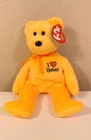 Ty Beanie Babies Original I Love Florida Bear Orange 2004 8.5" Vintage NWT