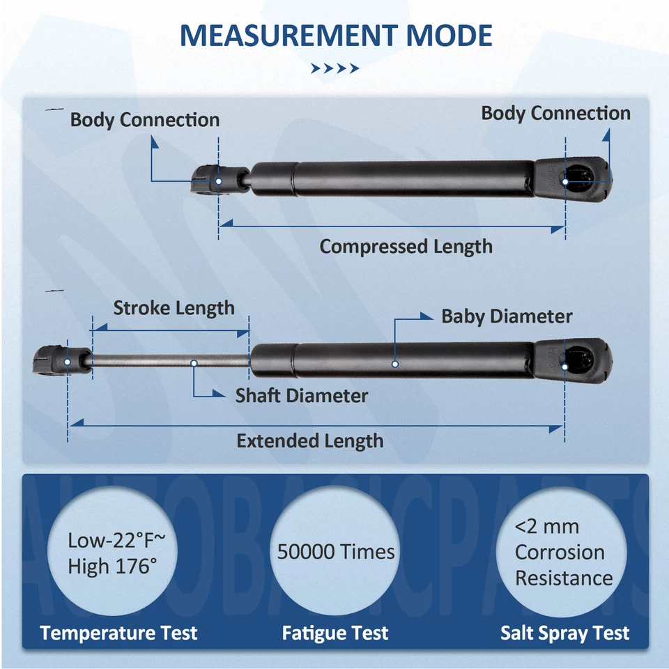 For 2001-2007 Volvo S60 Qty 4 Front Hood & Rear Trunk Lift Supports Gas Struts Foto 4 de 4