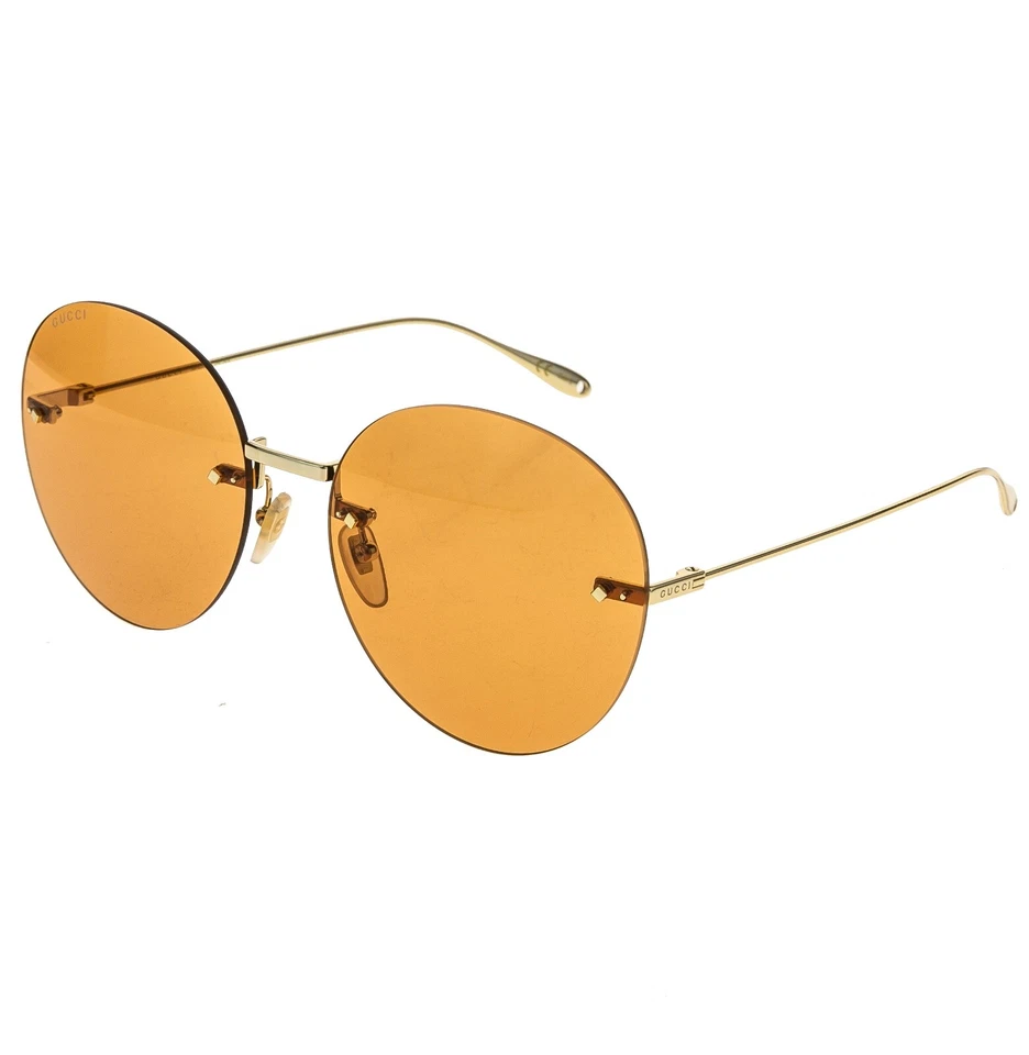 GUCCI GG1149S 1149 Gold Orange Metal Tiger Logo Chain Charm Pendant 007 Sunglass - Image 2 of 4