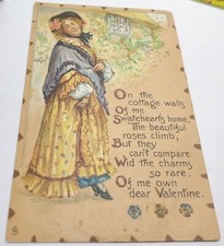 Antique Valentine Postcard Tucks Leatherette ...