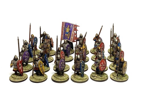 FANTERIA PESANTE BIZANTINA ESERCITO 25 28mm dipinto tavolo storico SAGA ETÀ OSCURA - Foto 2 di 10