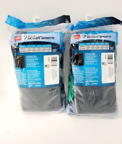 Hanes Boys Tagless Boxer Briefs Cool Comfort Fabric Assorted Lot -14-Pair Size L - Picture 7 of 8