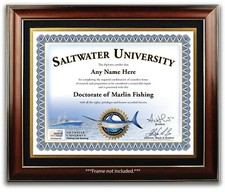 Diploma CERTIFICATO PERSONALIZZATO pesca acqua salata MARLIN - BILLFISH barca REGALO