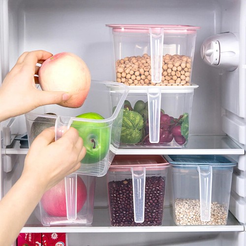 3PCS Kitchen Transparent Storage Box With Handle Home Food Fridge Container - Picture 6 of 9