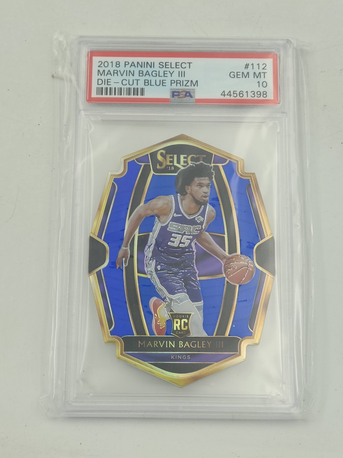 2018 Panini Select #112 Marvin Bagley III Die-Cut Blue Prizm PSA 10 RC /249