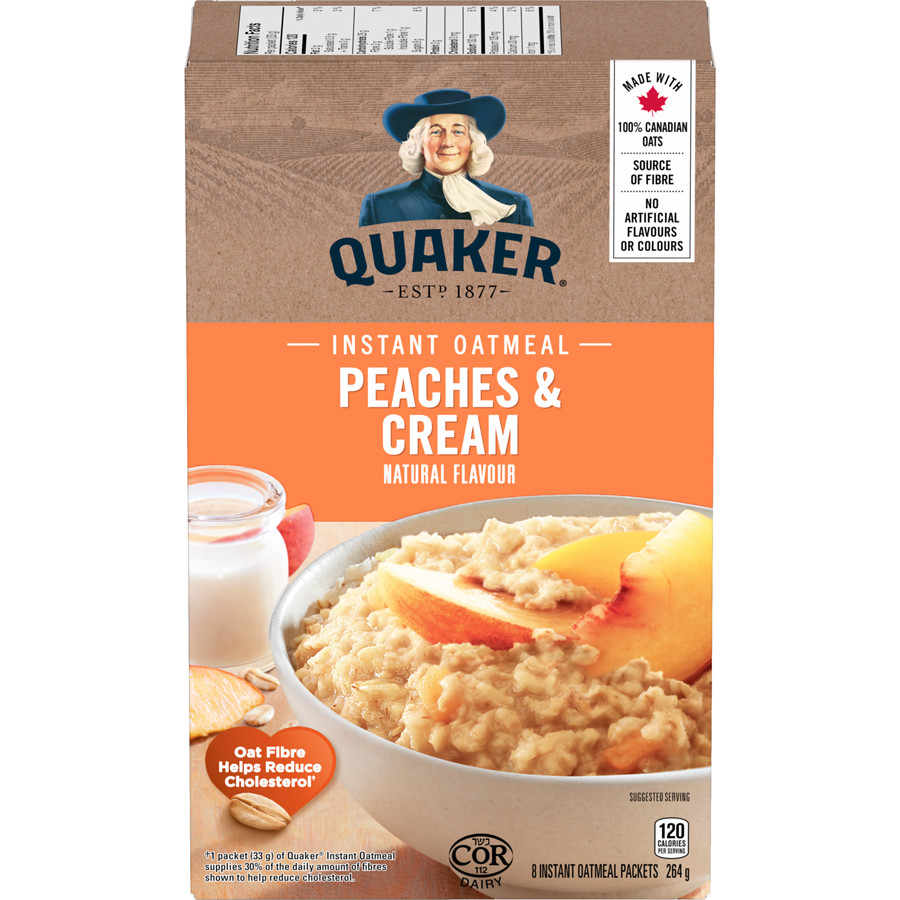 2-Pack Quaker Peaches & Cream Flavour Instant Oatmeal