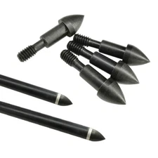 60 Grain Archery Field Points Bullet Target Tips Arrowheads Bow Screw Broadhead