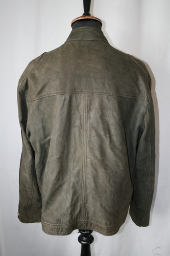 Vtg Lakeland fine leather green speedway biker jacket size L 44" cafe racer - Picture 9 of 12