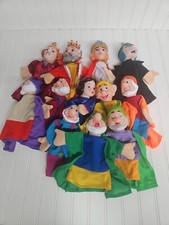 Vintage Disney Snow White and the Seven Dwarfs Hand Puppets complete set of 12