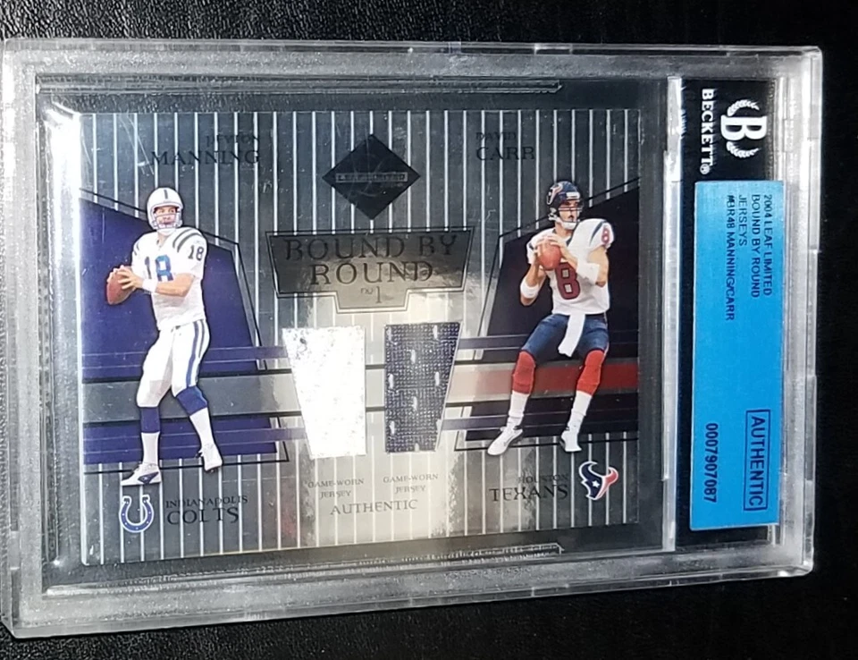 Camisetas redondas PEYTON MANNING 2004 LEAF LIMITED/50 BGS HOF Foto 3 de 3