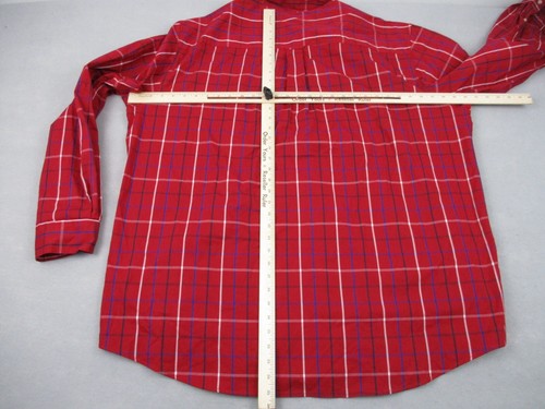 Chaps Shirt Men 3XL Tall Red Plaid Button Up Long Sleeve Stretch Easy Care XXXL - Picture 4 of 8