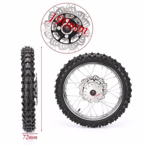 12mm 60/100-14 80/100-12 Front Rear Wheel Tire Rim for Pit Bike Apollo CRF110 - Picture 5 of 8
